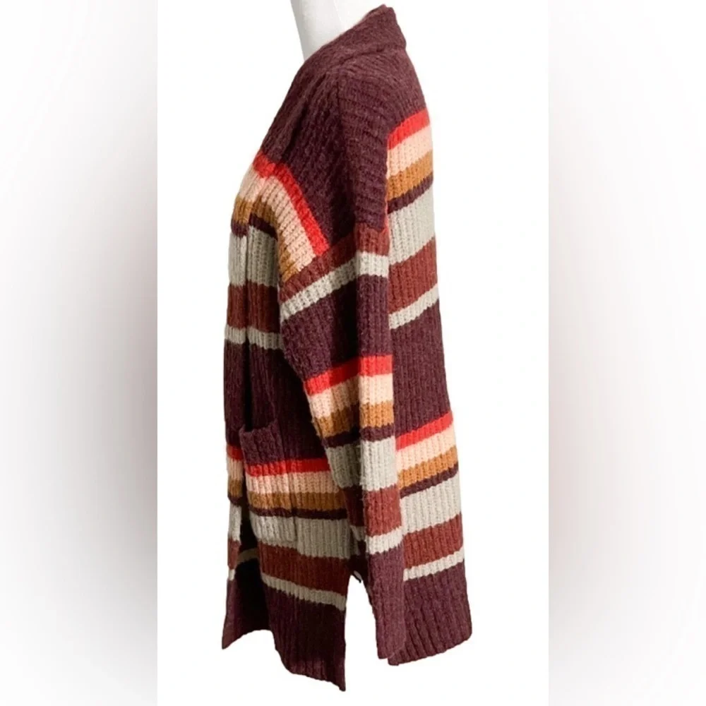 A New Day Oversized Multicolor Red Blended Content Stripe Sweater Women’s Size L
